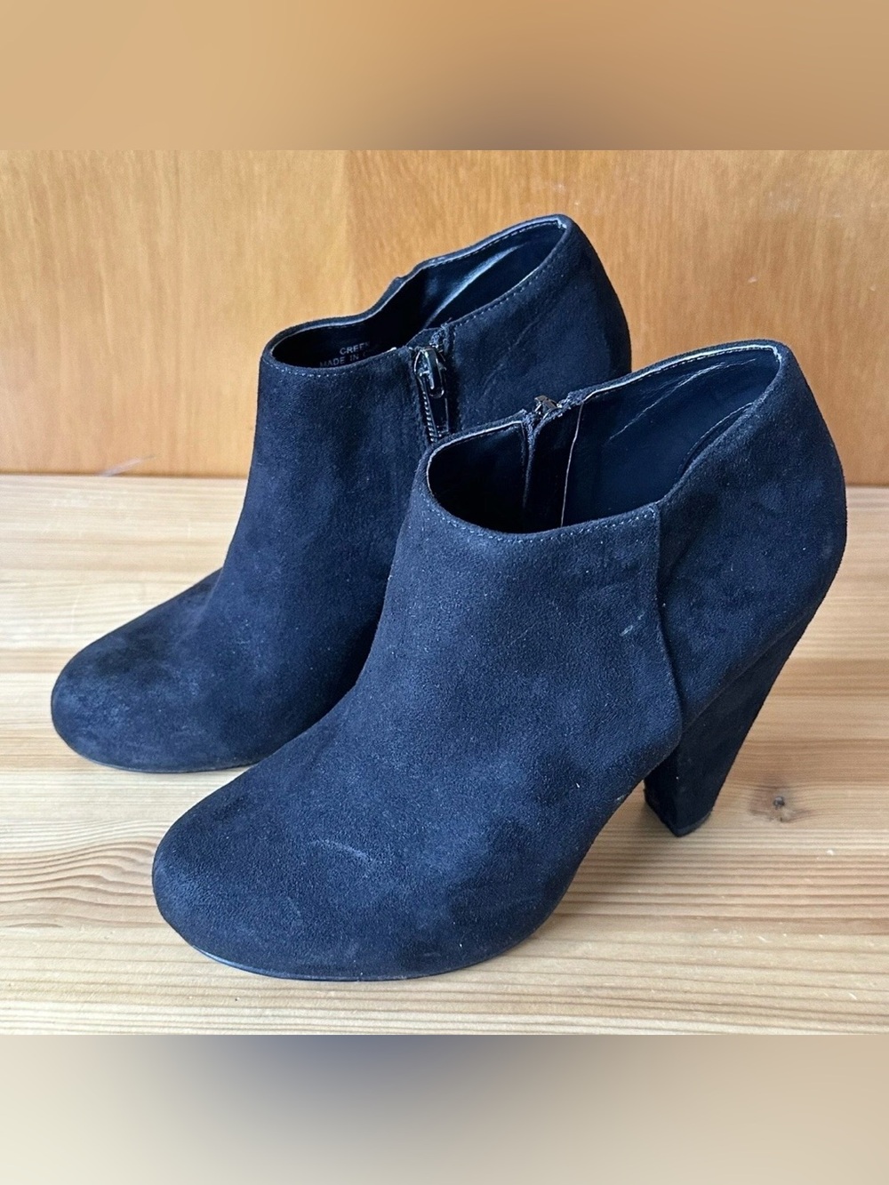 Mix No. 6 Creek Women’s Size 7 Black Faux Suede Side Zip Block Heel Bootie